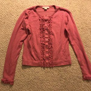 Pink Ruffle Cardigan